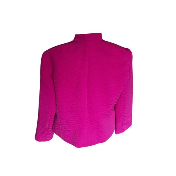 Louben Fuschia Textured Open Blazer 3/4 Sleeves - size 12 - EUC - Picture 2 of 6